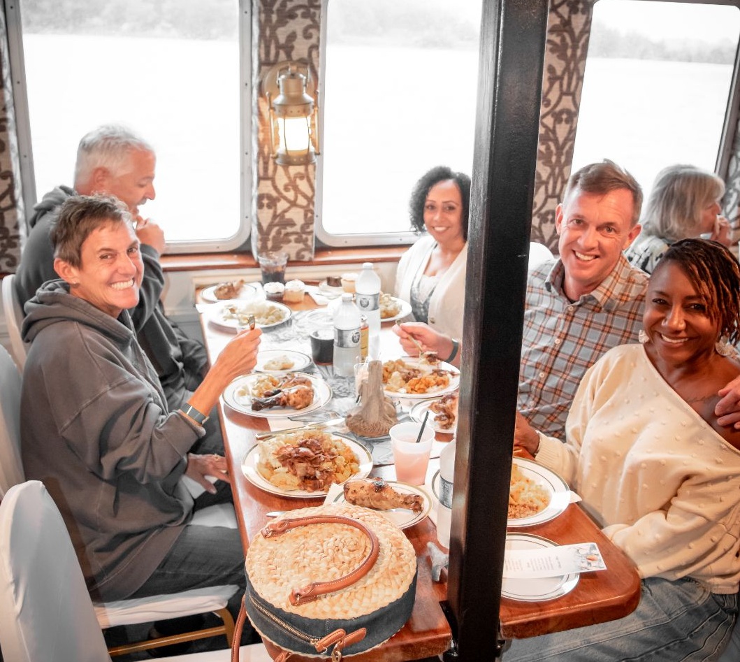 Caribbean and seafood buffet trays for a Wilmington NC dinner cruise